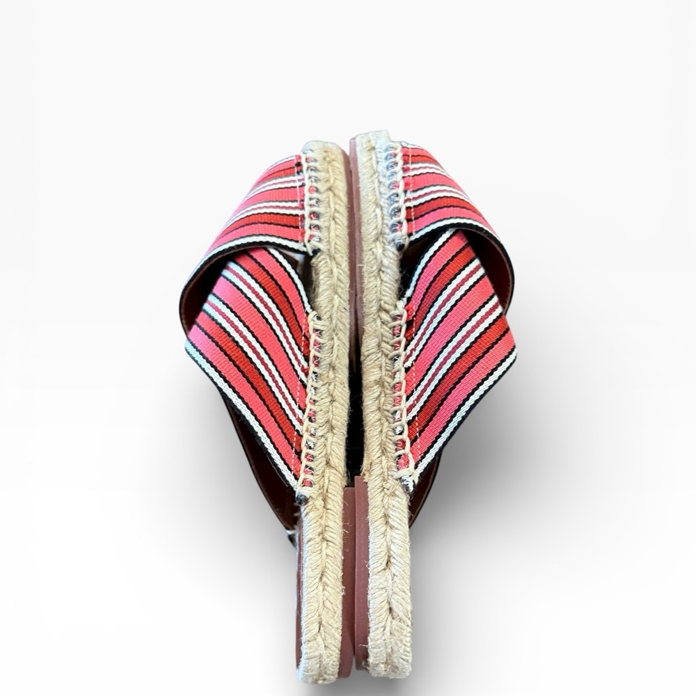 Loro Piana Crossover Red Suitcase Striped Canvas Espadrilles Sandals EU 37 US 7 - Picture 8 of 13